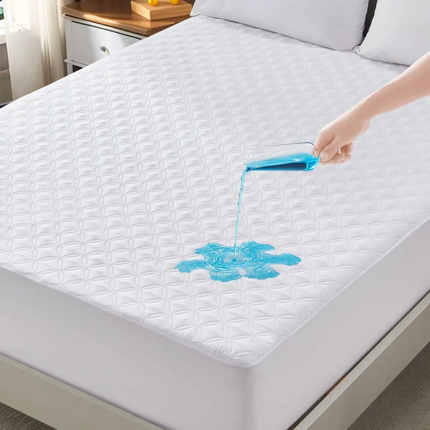 NONECN Waterproof Mattress Protector Noiseless Deep Pocket Breathable