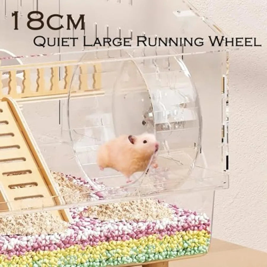 Acrylic Hamster Cage 8 In 1 With All Accessories Transparent Viewing