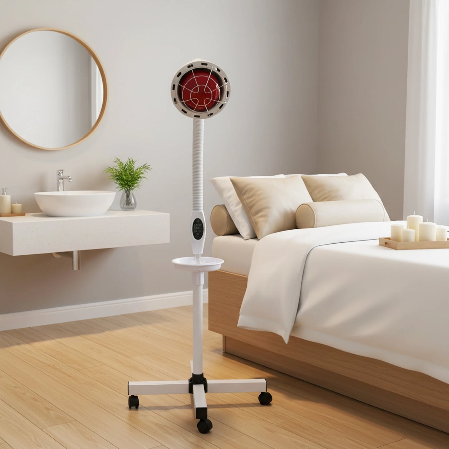 Bymaocar 275W Infrared Heat Lamp With Flexible Arm Stand