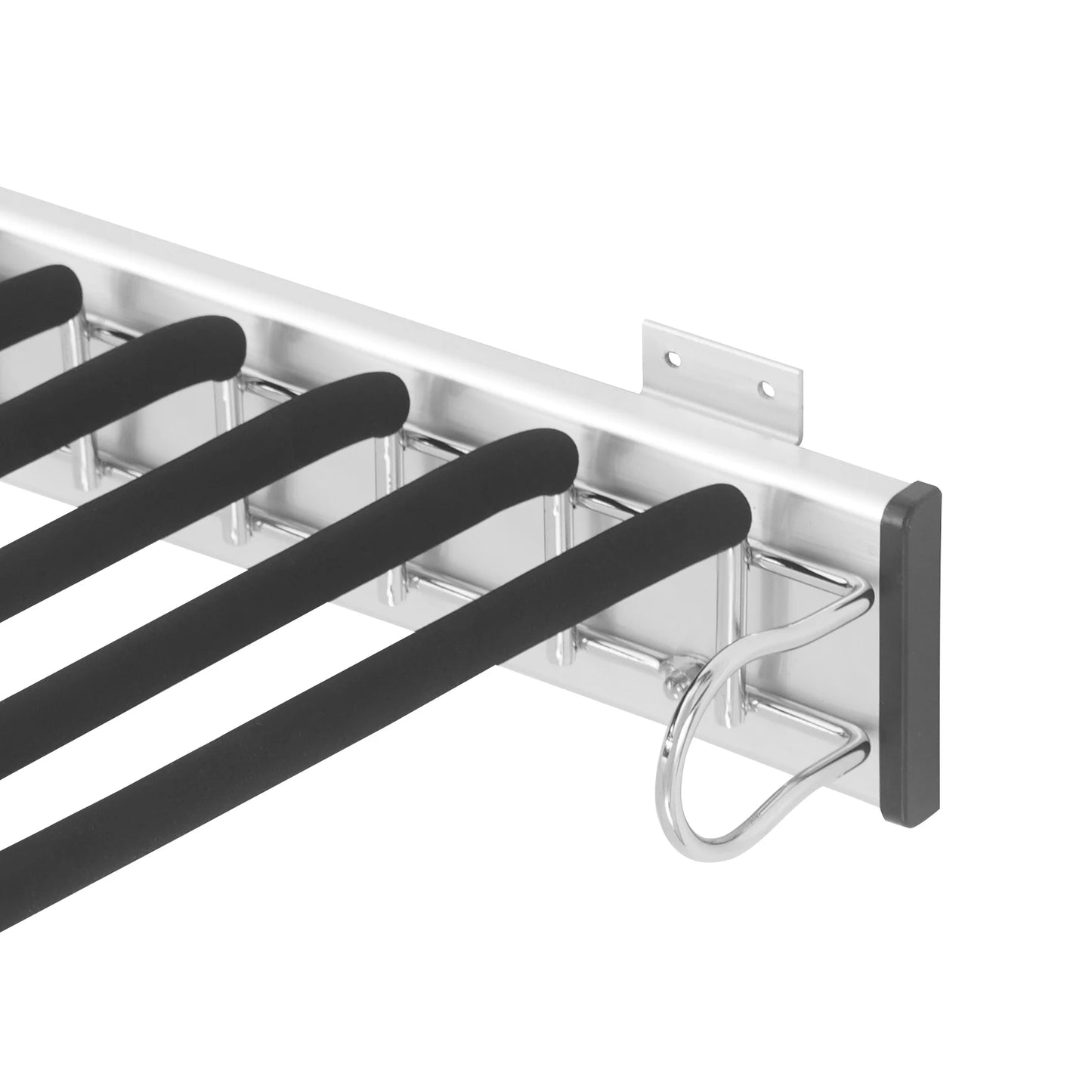 9 Arms Pull Out Trousers Rack Wardrobe Pants Organizer Retractable Closet Pants Hanger Right Left Side Mount