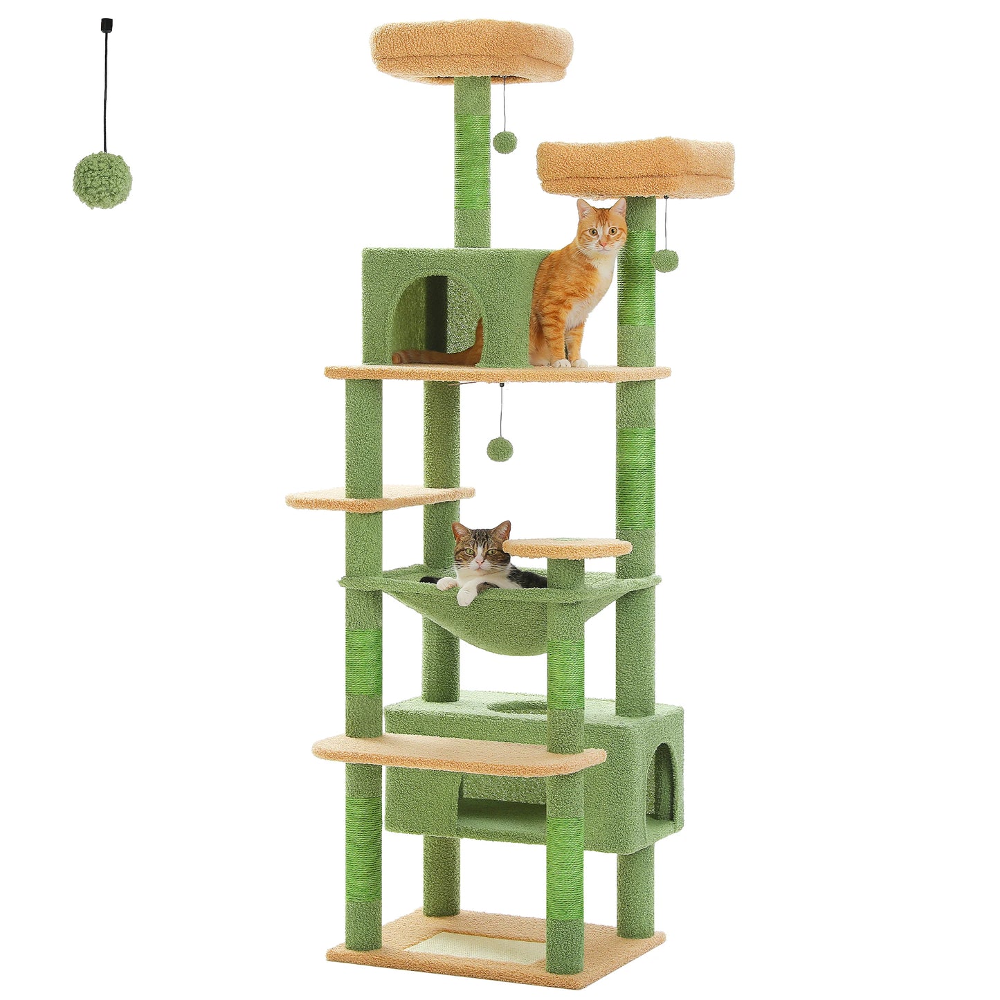 PETEPELACN Cat Tree Tower With Sisal Scratching Posts Hammocks