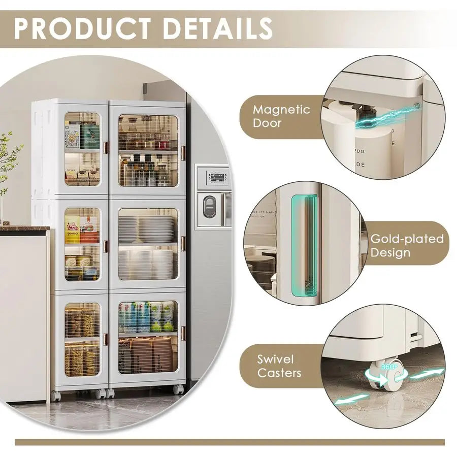 Tall Storage Cabinet With Wheels And Adjustable Shelves