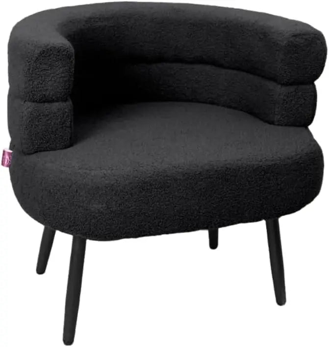 Accent Chair Sherpa Upholstered Boucle Modern White Fluffy Comfy Teddy Armchair Comfortable Reading Chair for Living Room Bedroo