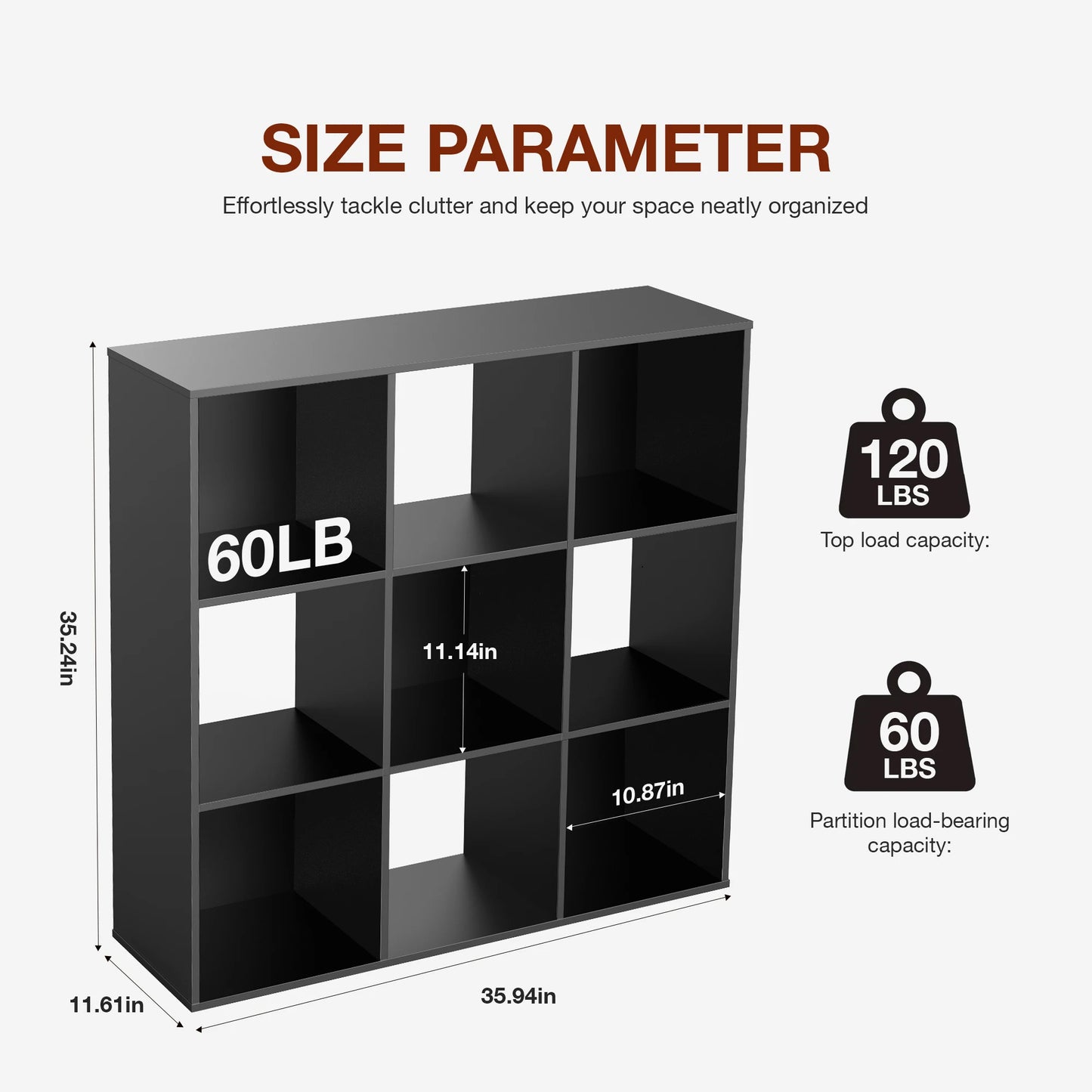 JHK Cube Storage Organizer Wood Bookcase For Living Room