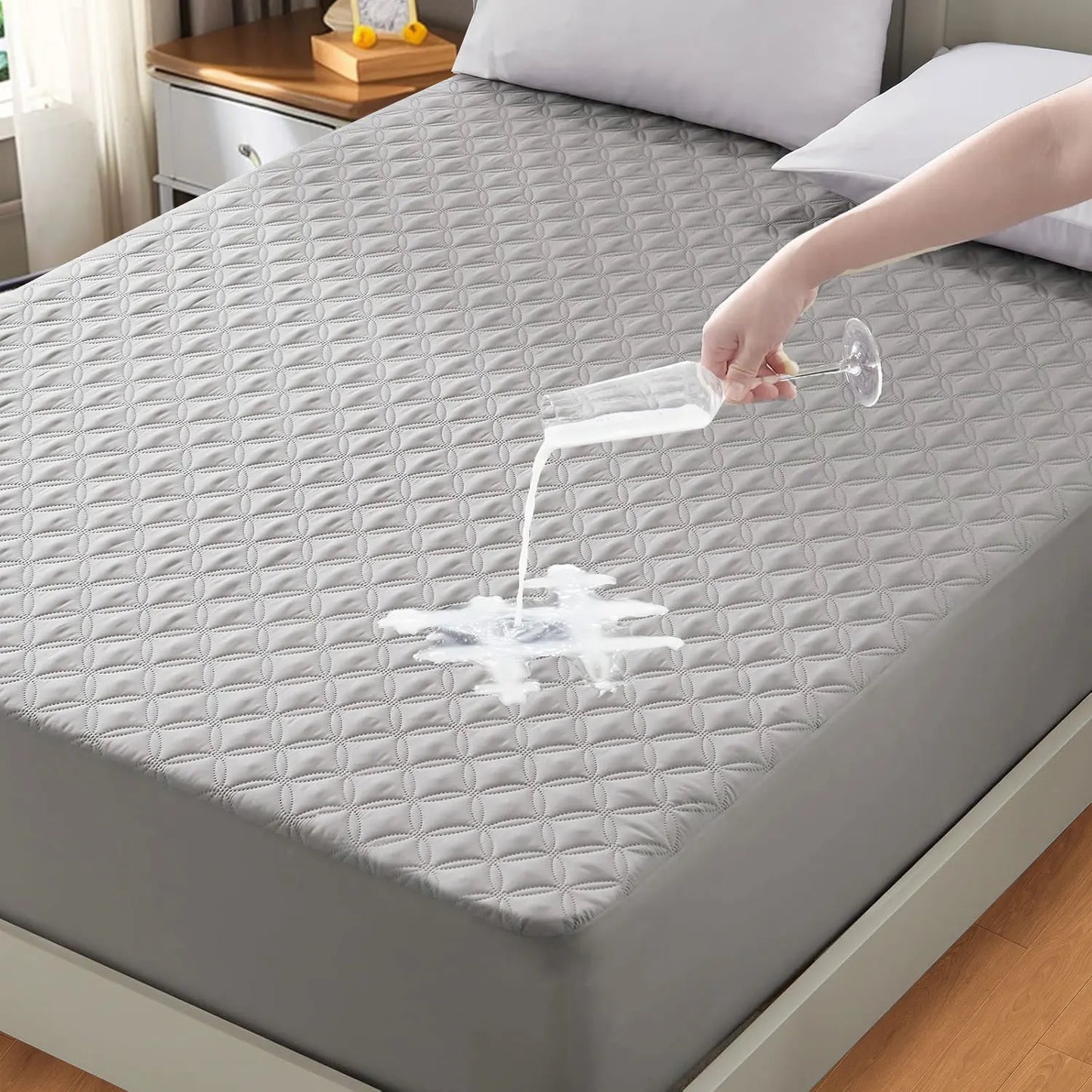 NONECN Waterproof Mattress Protector Noiseless Deep Pocket Breathable