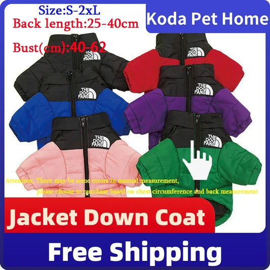 Embroidered Winter Dog Coat for Pets Cotton Warm Clothing