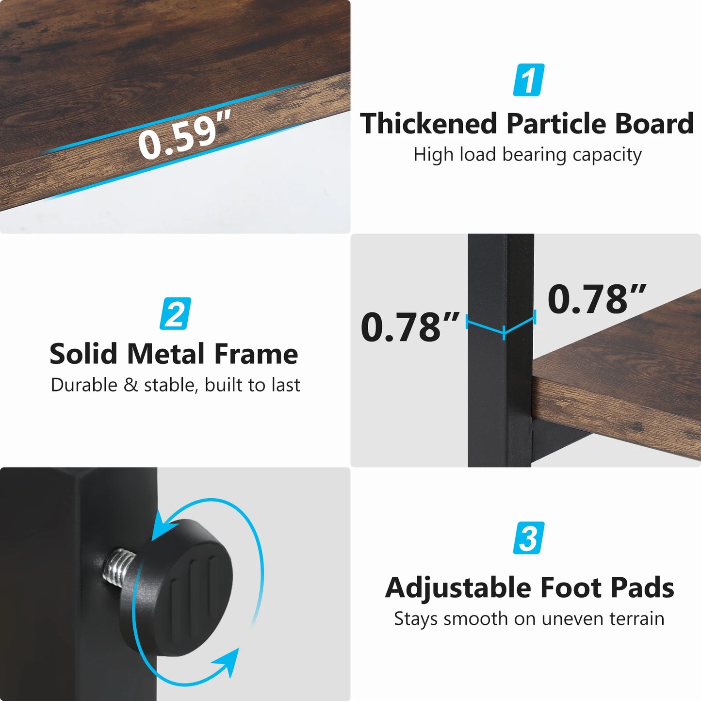 Tribesigns Industrial Etagere Bookshelf Freestanding Tall Display Shelf
