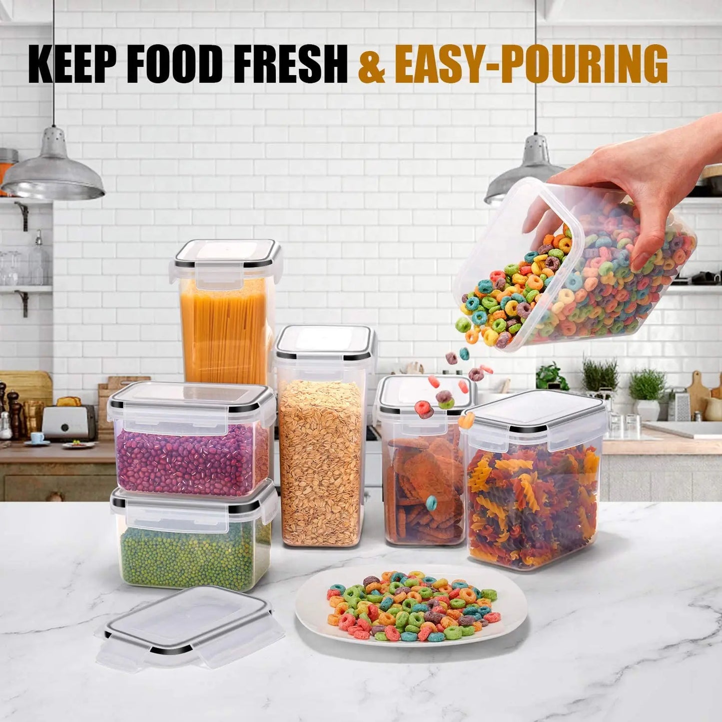 Kitchen 7 Piece BPA Free Food Storage Container Set