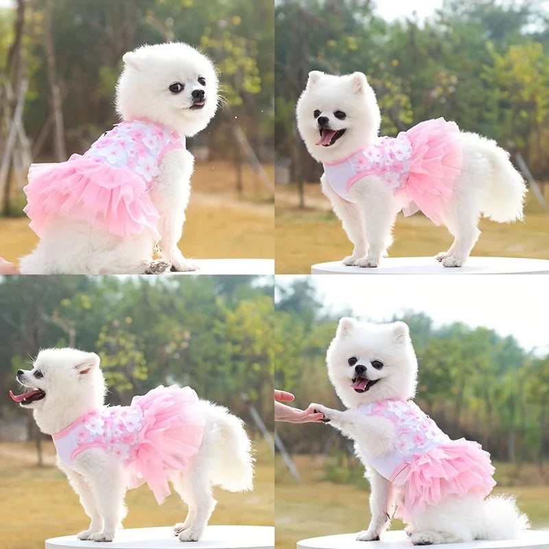 Floral Princess Dog Dress For Everyday Pet Outings