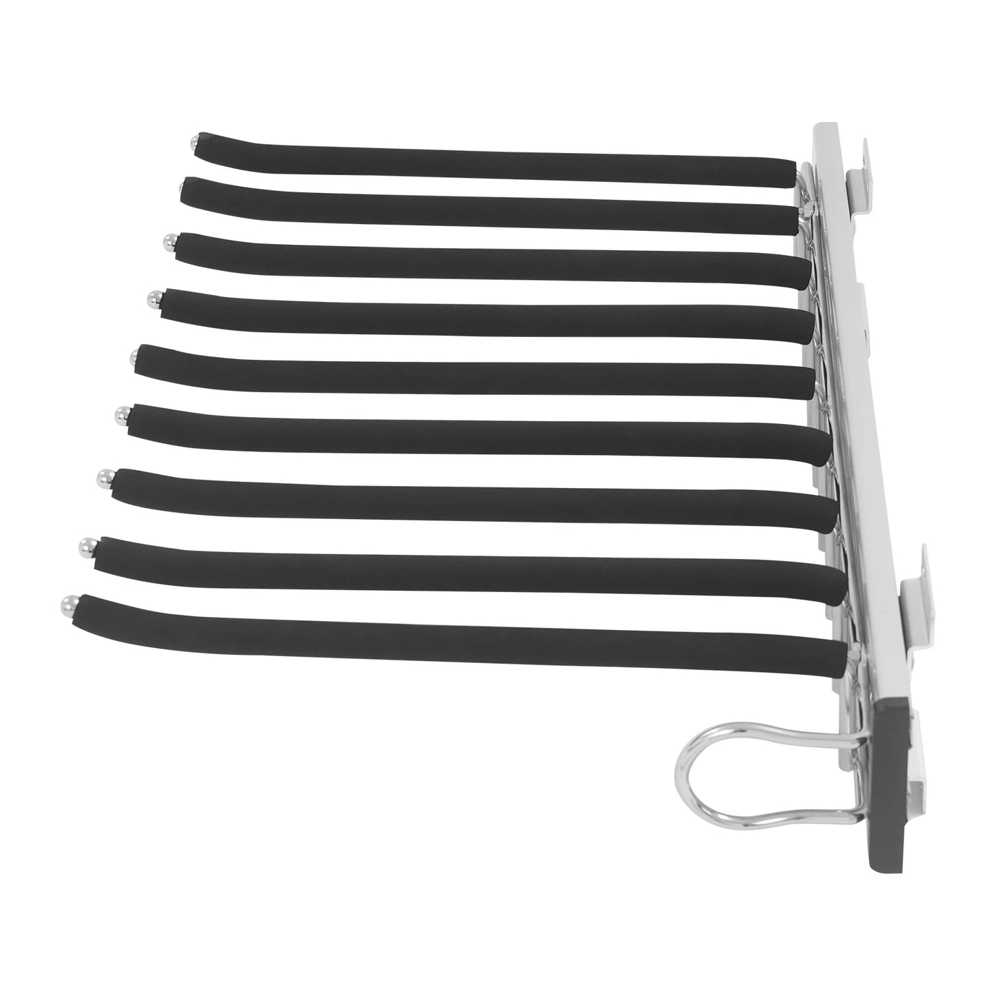 9 Arms Pull Out Trousers Rack Wardrobe Pants Organizer Retractable Closet Pants Hanger Right Left Side Mount