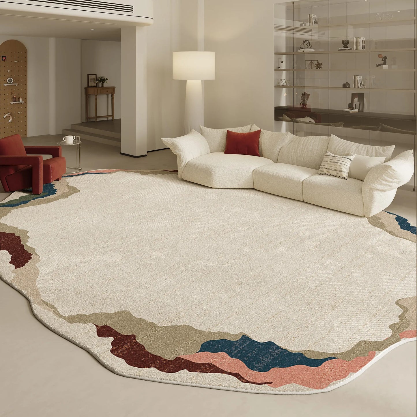 None Irregular Shapes Modern Living Room Rug Plush Floor Mat