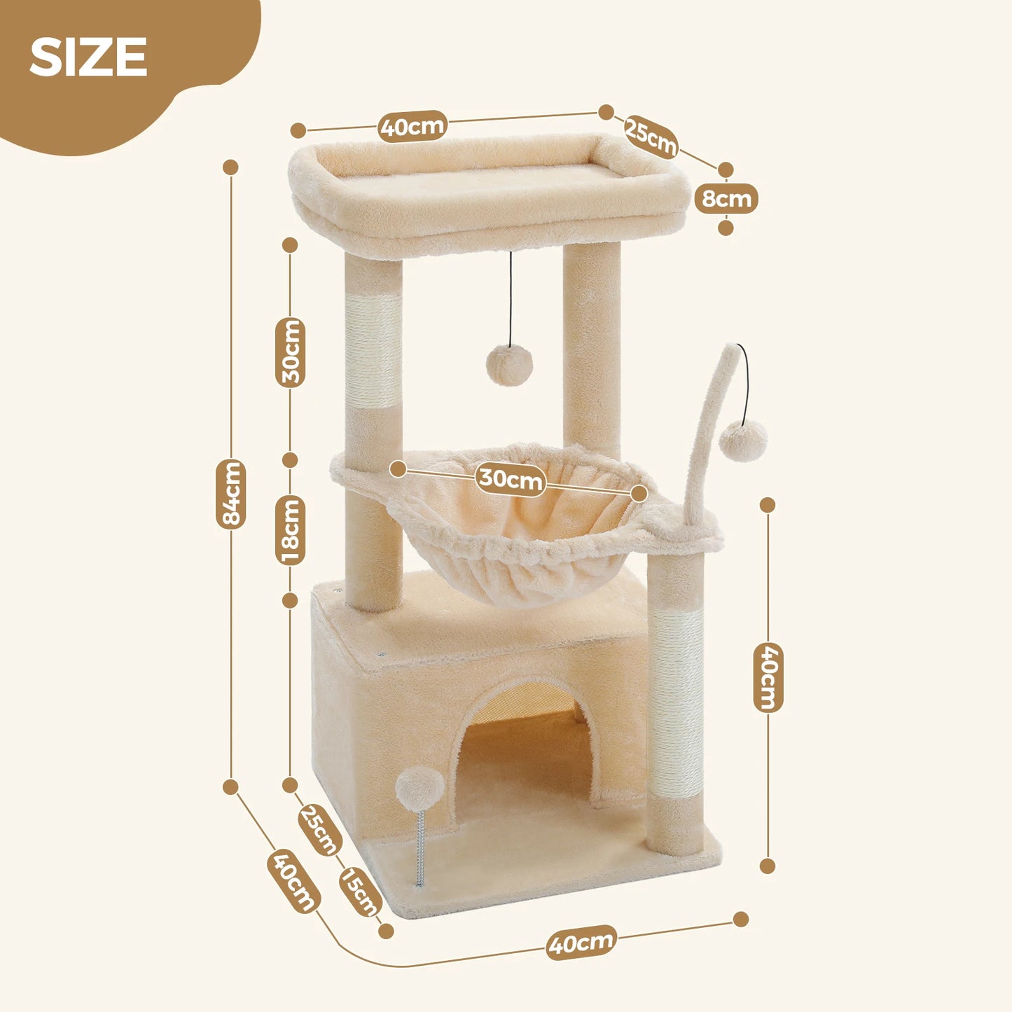 PAWZ Road 4-In-1 Cat Tree With Condo And Cozy Perch