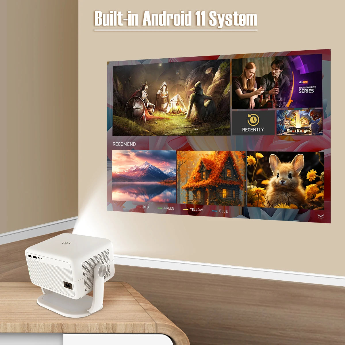 Magcubic Portable 1080P Projector Auto Focus Android 11 WiFi6