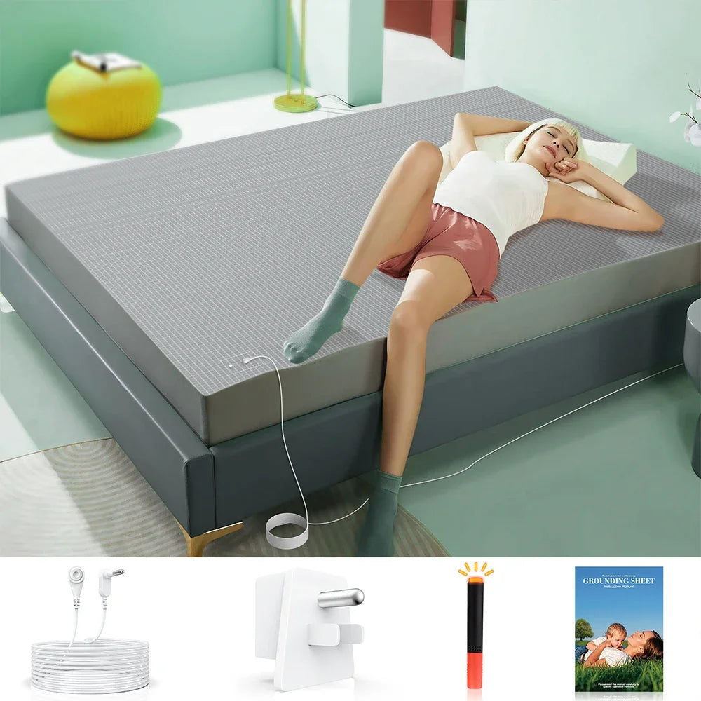 NONECN Earthing Fitted Sheet Organic Cotton With Conductive Silver Fiber