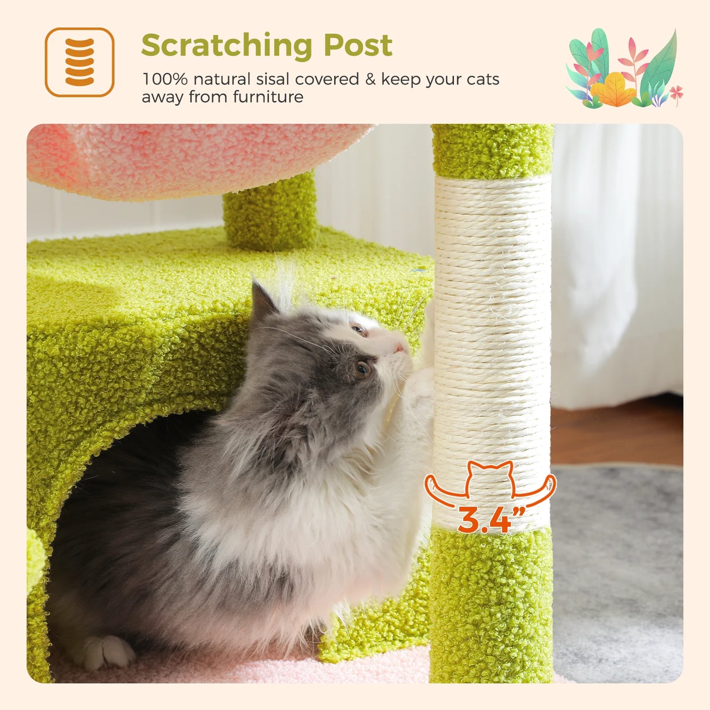 PAWZ Road 4-In-1 Cat Tree With Condo And Cozy Perch