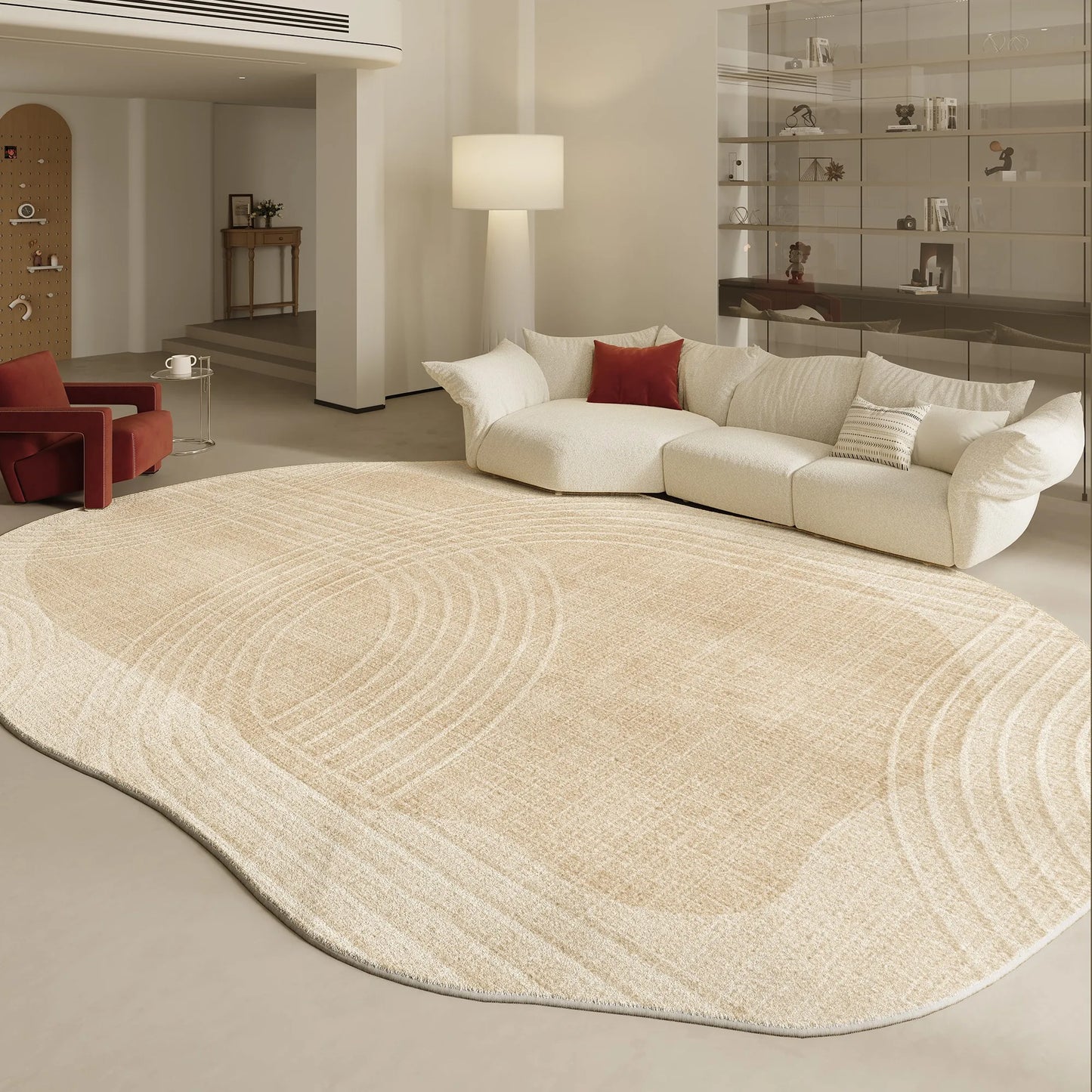 None Irregular Shapes Modern Living Room Rug Plush Floor Mat