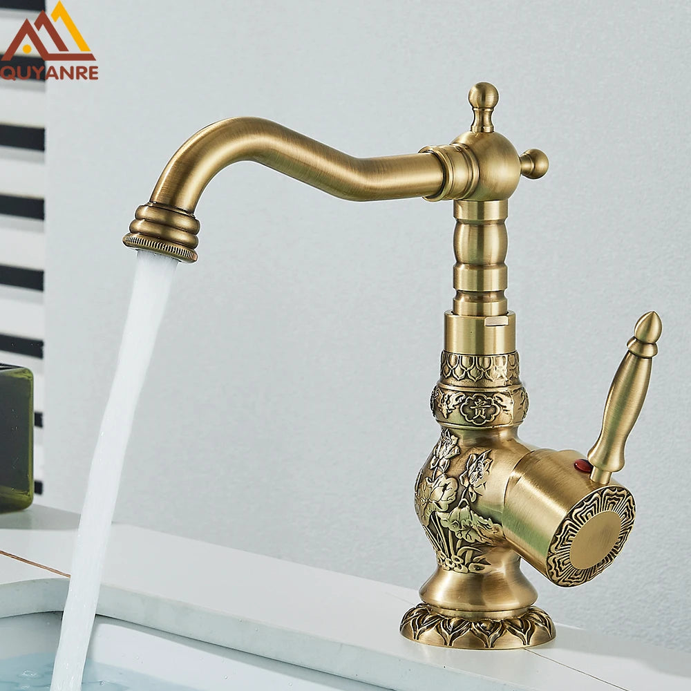 Quyanre Basin Faucet Single Hole Deck Mounted Tap Vessel Sink