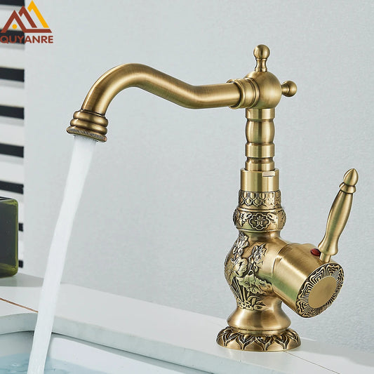 Quyanre Basin Faucet Single Hole Deck Mounted Tap Vessel Sink