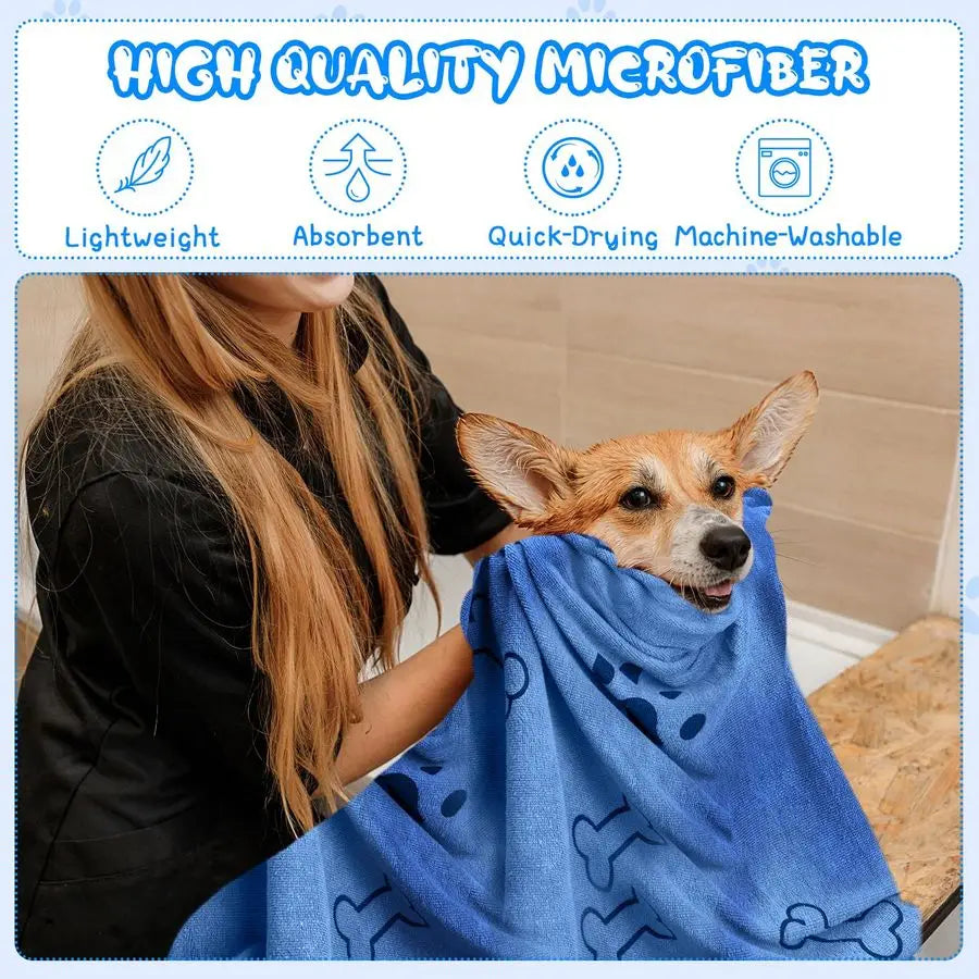 12 Microfiber Dog Grooming Towels Absorbent Quick Dry Towels