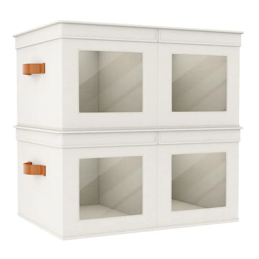 Collapsible Fabric Storage Bins With Lids 2 Pack Closet Organization