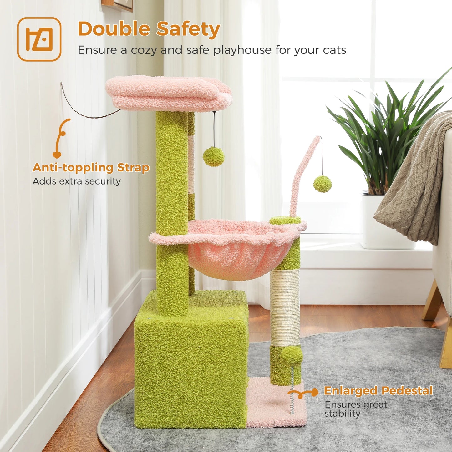 PAWZ Road 4-In-1 Cat Tree With Condo And Cozy Perch