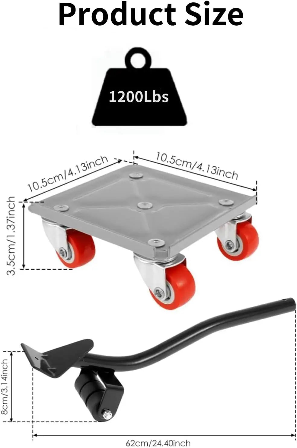 Furniture Movers With Wheels 4 Wheel Dolly With 360 Rotation Rubber Wheels