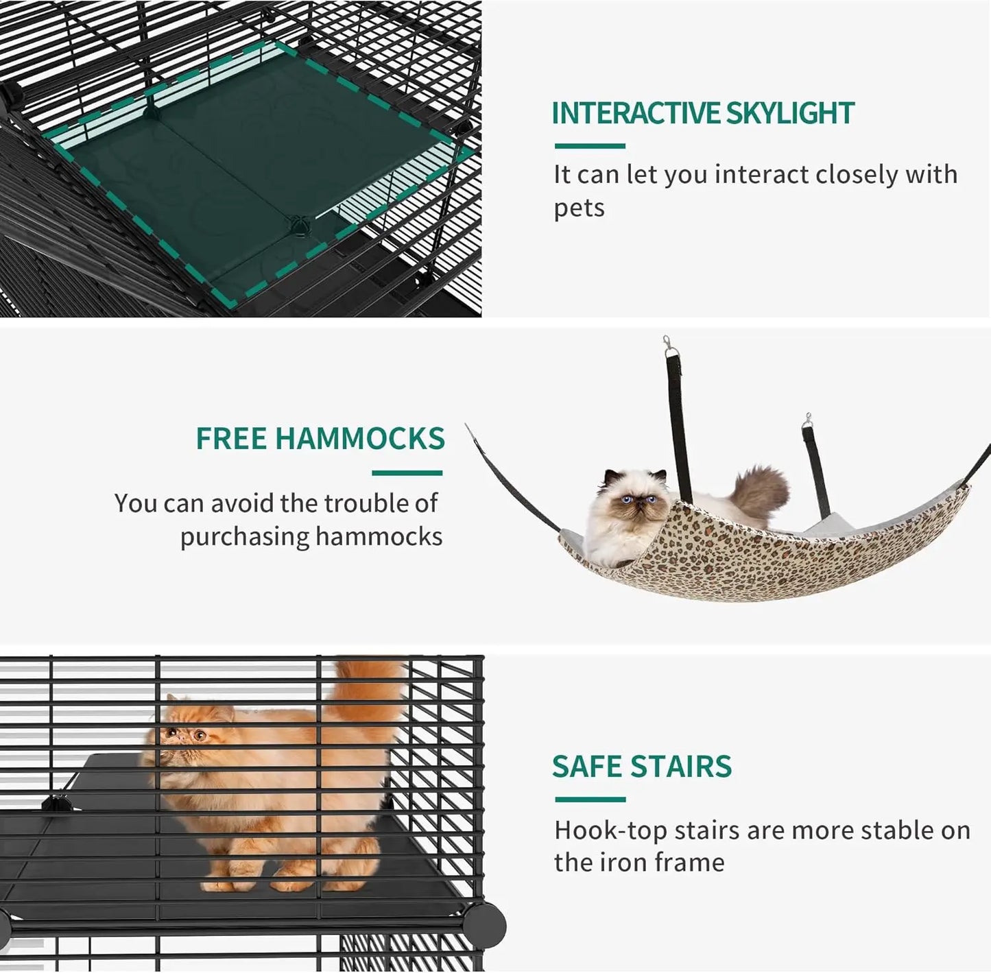 Cat Cage With Hammock Indoor Outdoor Playpen For Cats Rabbits