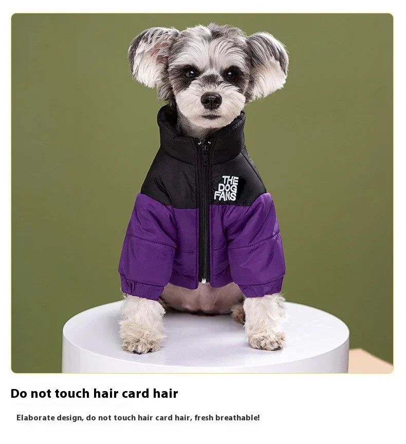 Embroidered Winter Dog Coat for Pets Cotton Warm Clothing