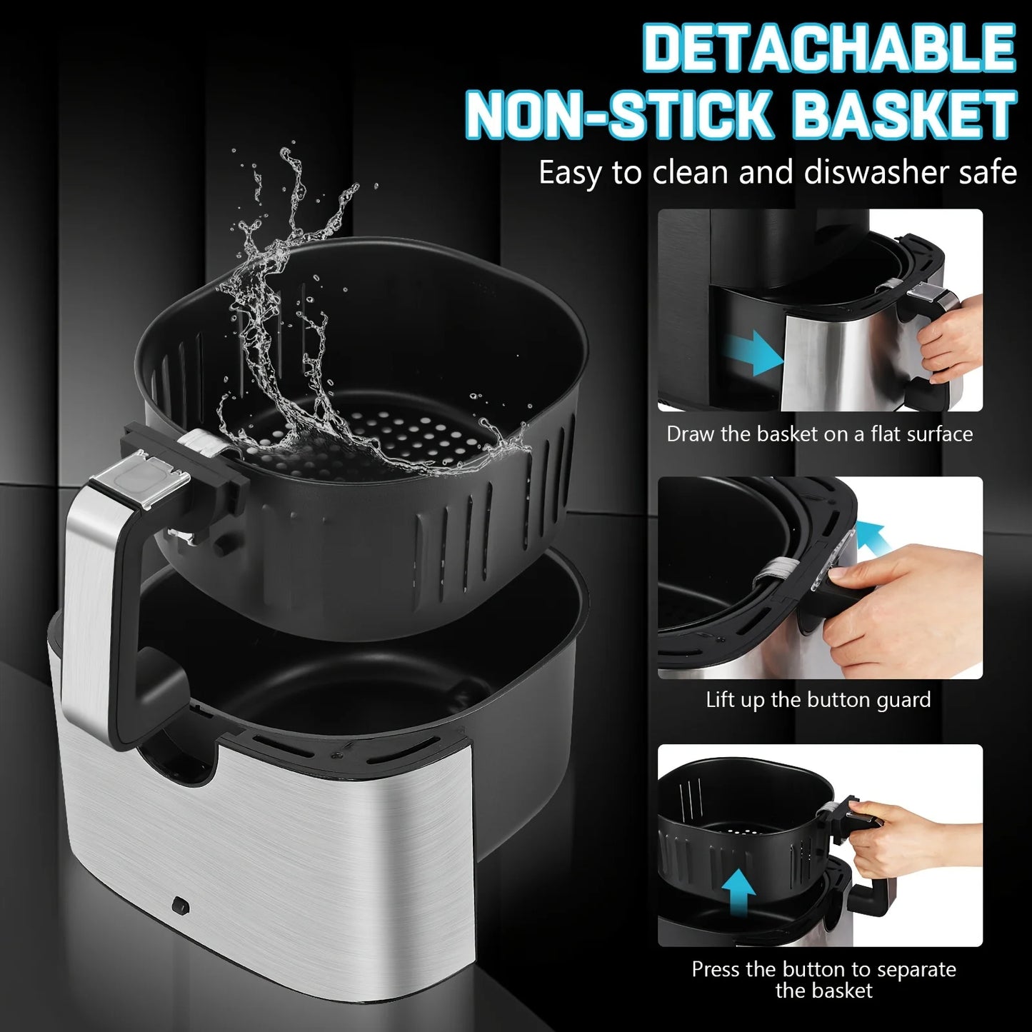 KitCook Air Fryer 1500W Equipped With Eight Presets And Digital