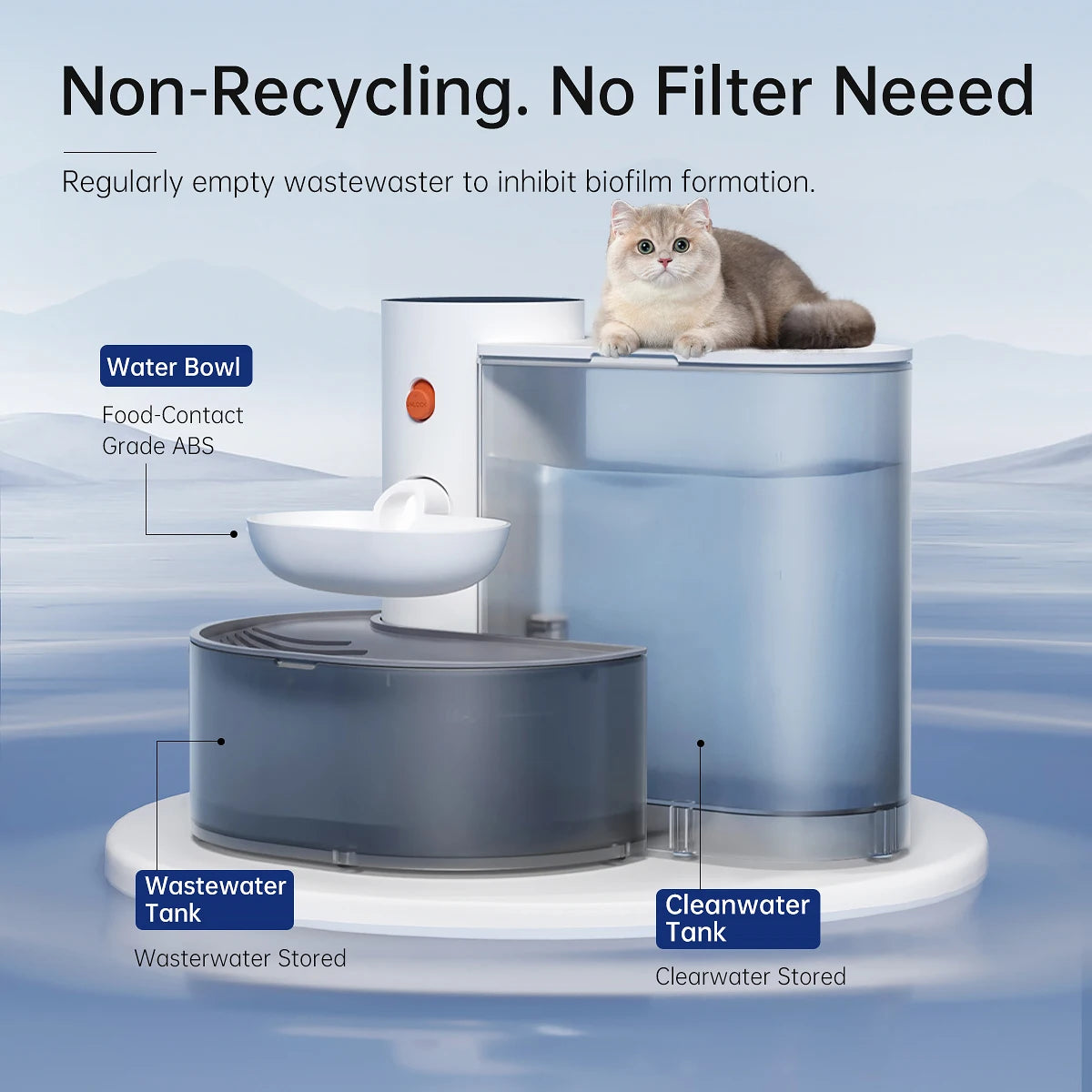Smart Pet Water Dispenser Wireless Cat Fountain Rechargeable Automatic Feeder