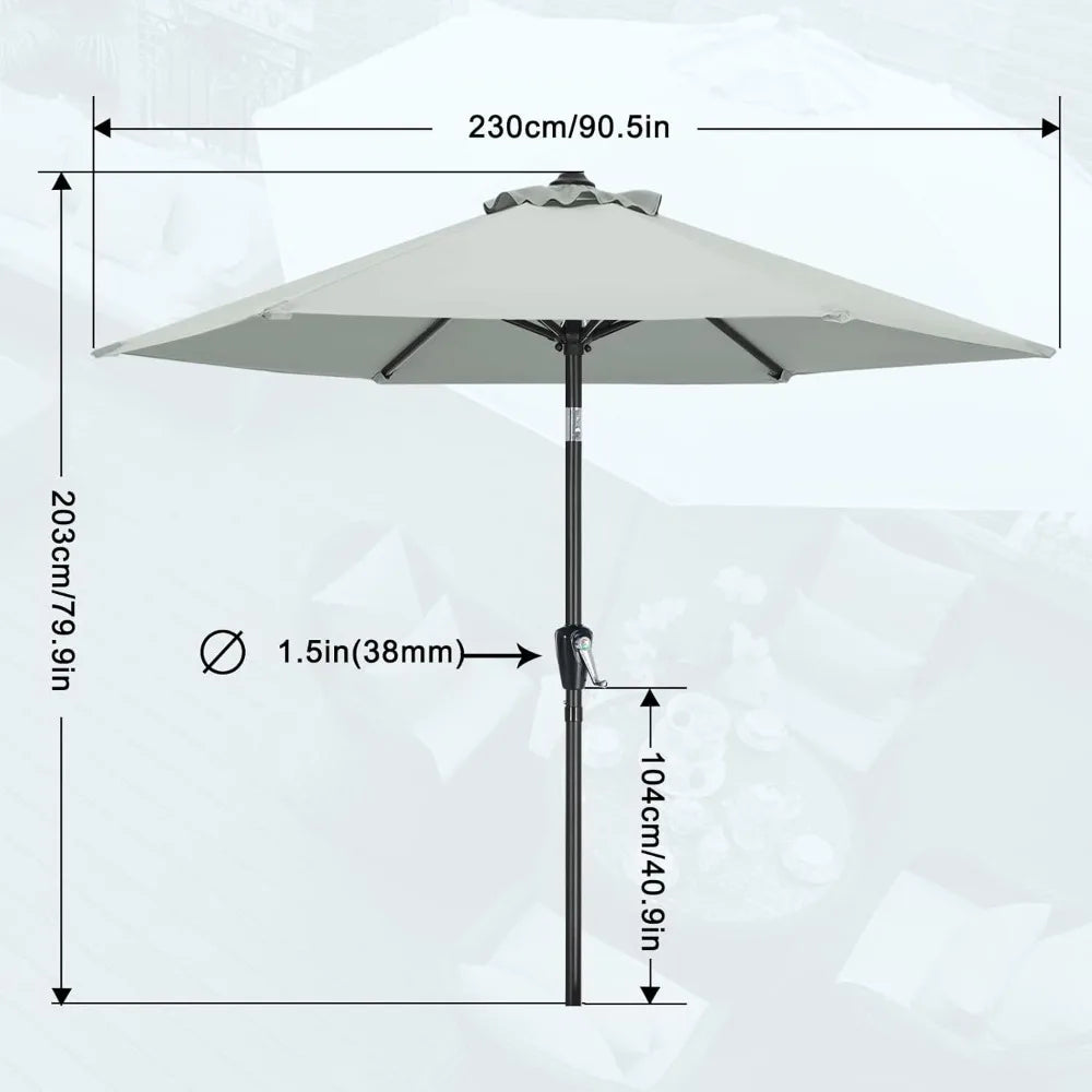 Patio Umbrella With Crank And Tilt For Outdoor Tables