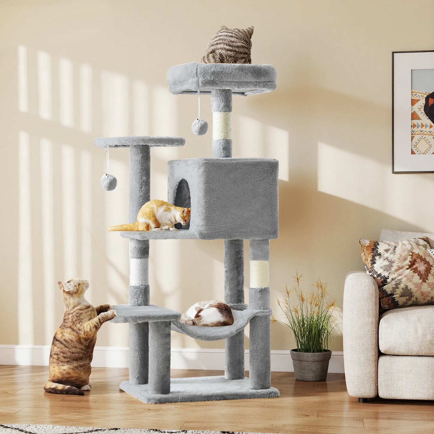 JHK Cat Tree Multi Cat Climbing Tower For Indoor Cats