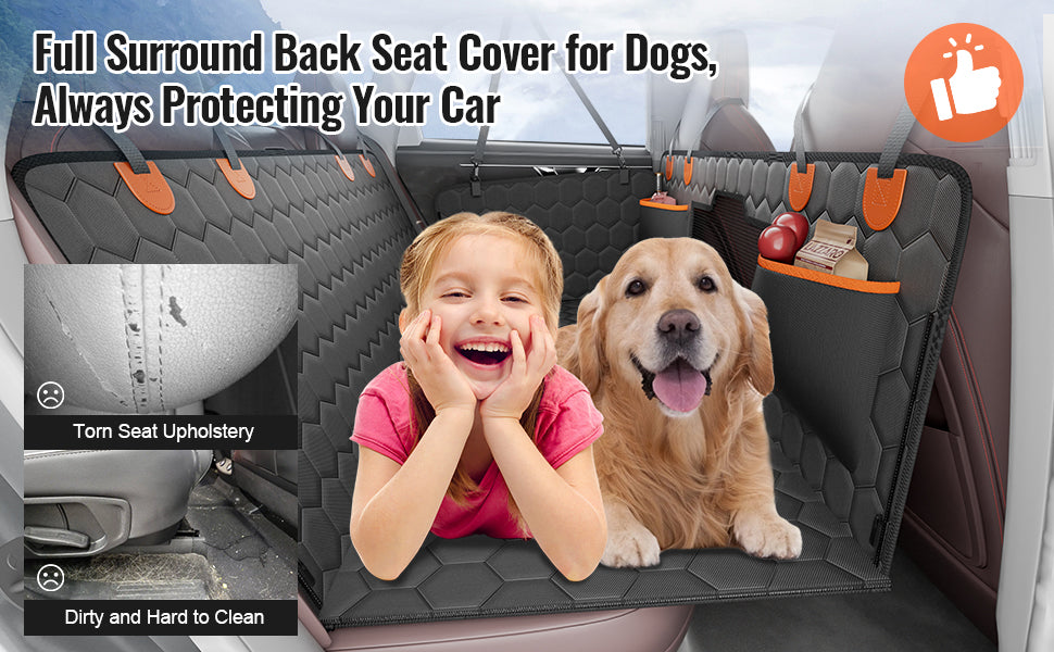 SucceBuy Back Seat Extender Dog Car Hammock With Mesh Window