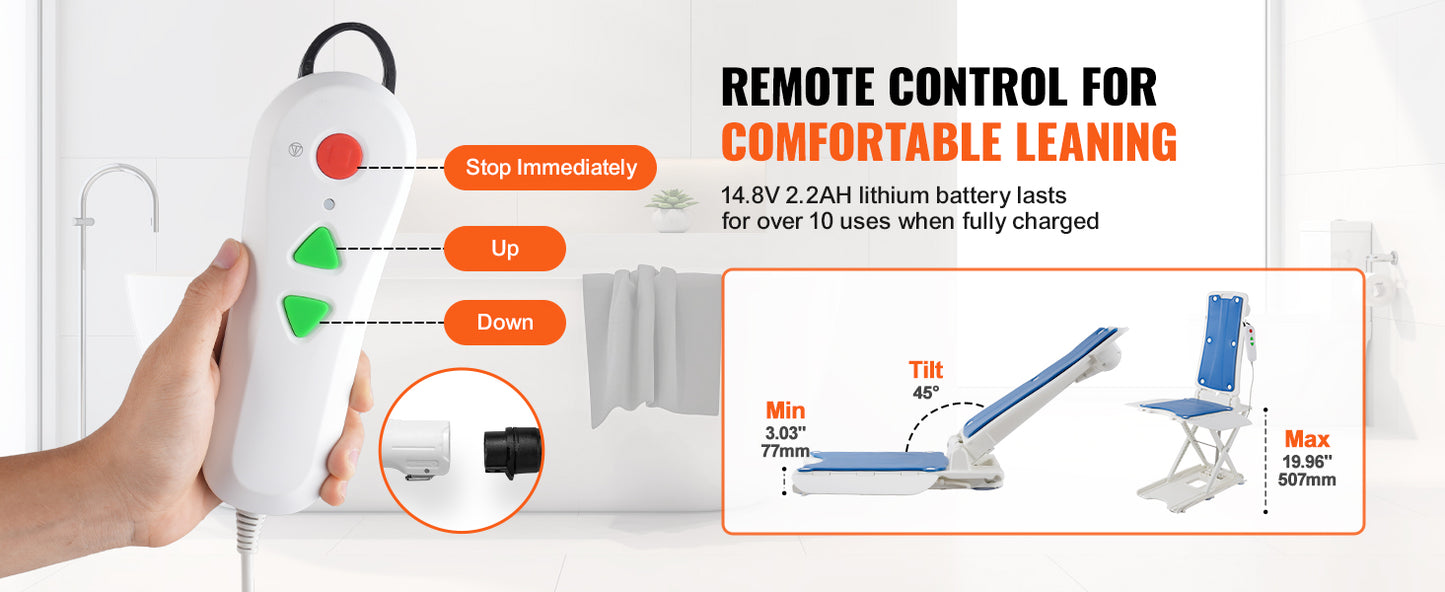 SucceBuy Electric Chair Lift For Seniors Height Adjustable 310 Lbs