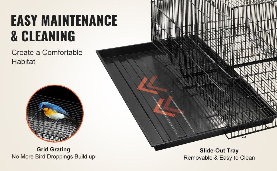 SucceBuy Flight Bird Cage With Divider And Travel Handle