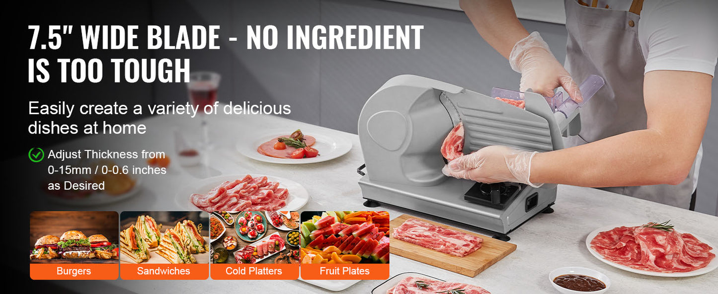 VEVOR Electric Meat Slicer For Home Use And Deli Quality