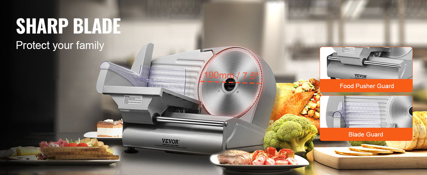 VEVOR Electric Meat Slicer For Home Use And Deli Quality