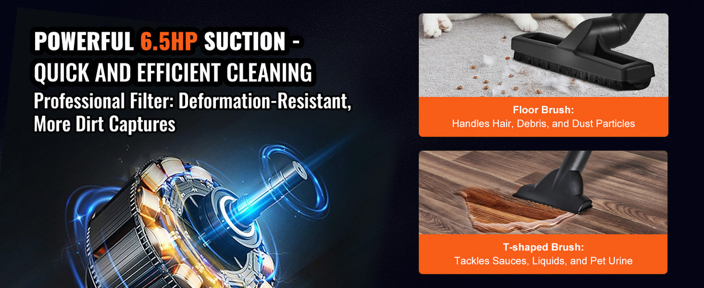 SucceBuy Stainless Steel Wet Dry Shop Vacuum Powerful Suction